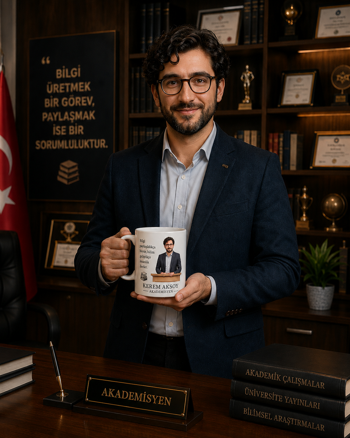 Kişiye Özel Renkli Akademisyen Kupa Bardak – İsimli Meslek Hediyesi