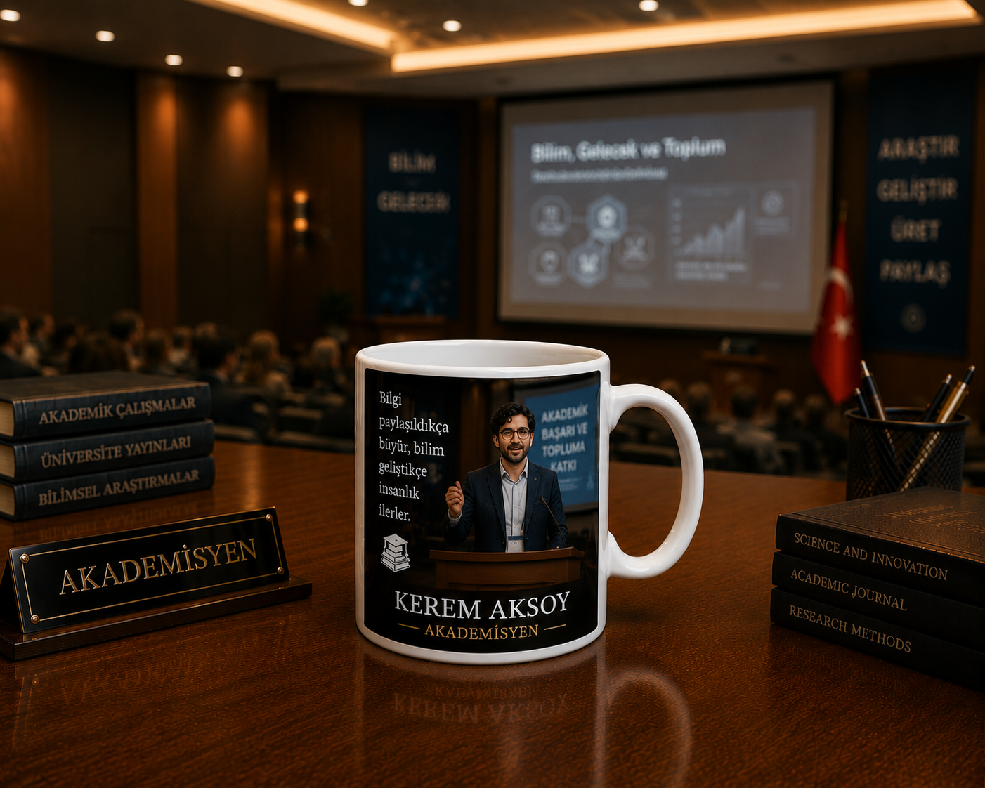 Kişiye Özel Renkli Akademisyen Kupa Bardak – İsimli Meslek Hediyesi