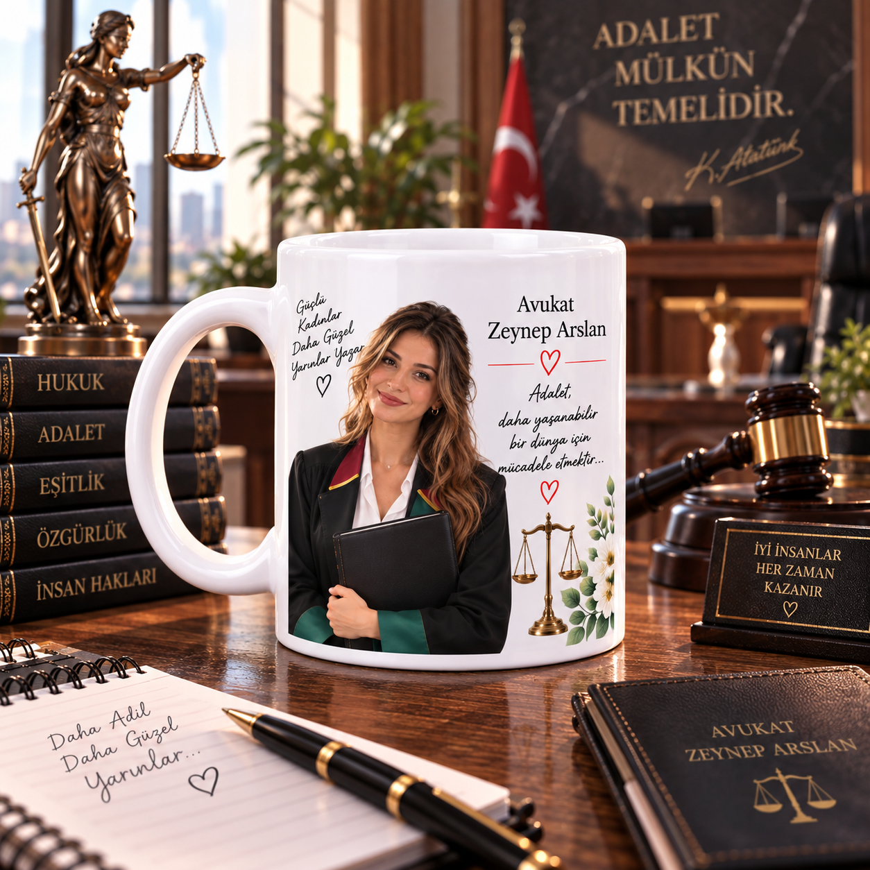 Kişiye Özel İsimli Fotoğraflı Avukat Kupa Bardak – Adalet Tutkunuzu Her Yudumda Yanınızda Taşıyın