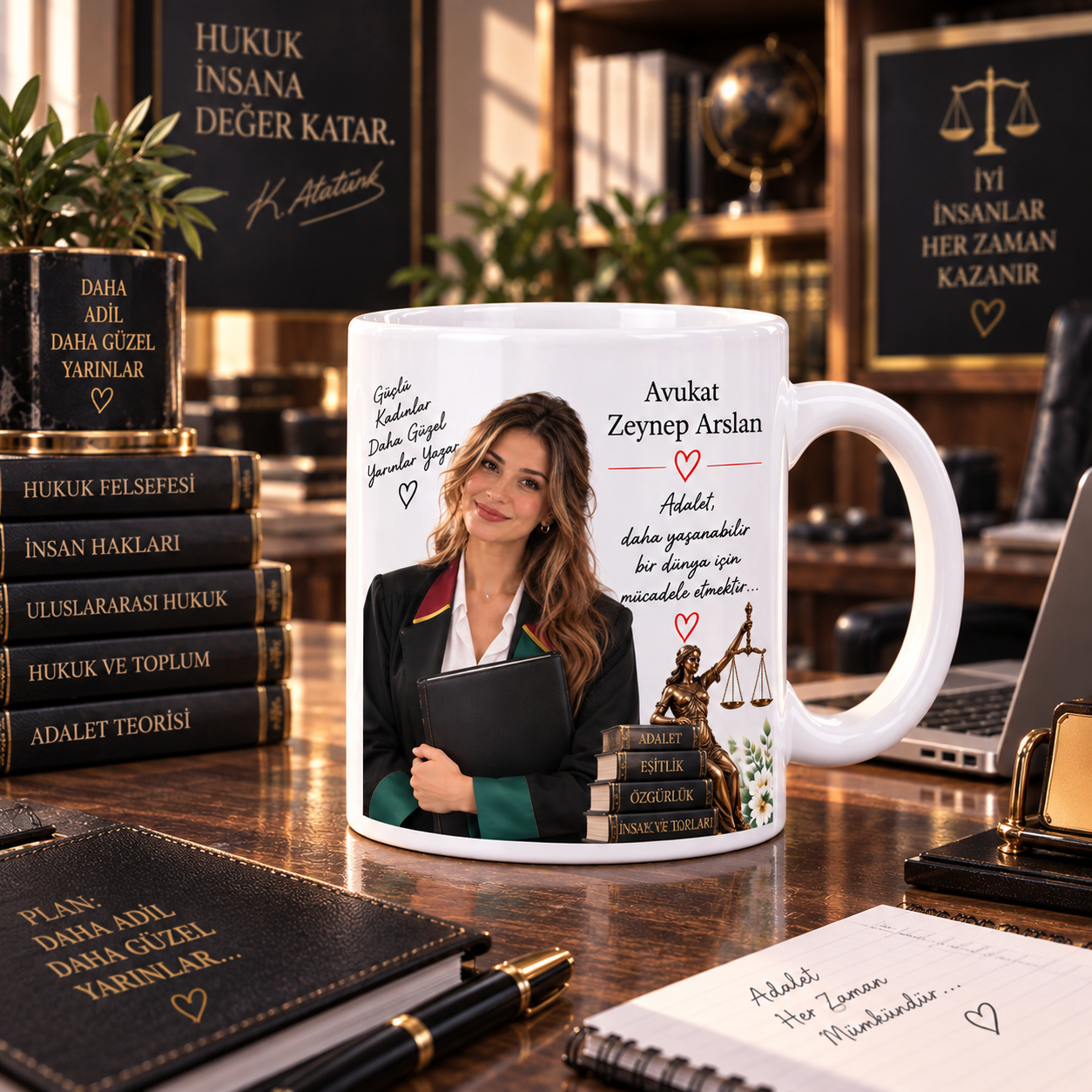 Kişiye Özel İsimli Fotoğraflı Avukat Kupa Bardak – Adalet Tutkunuzu Her Yudumda Yanınızda Taşıyın