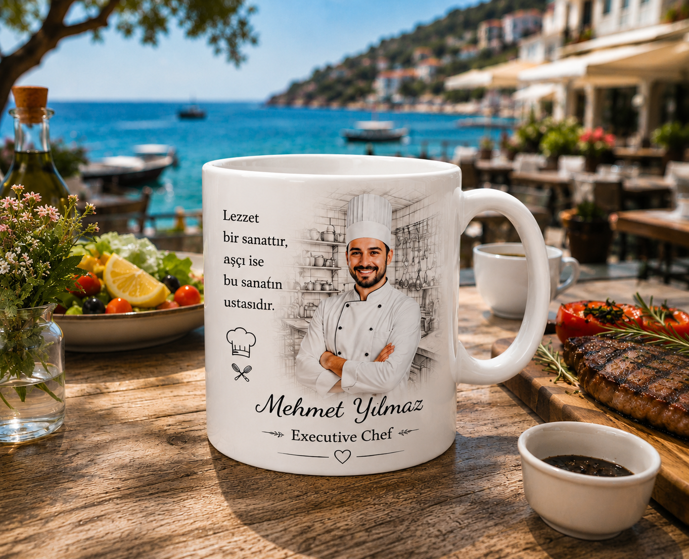 Kişiye Özel Renkli Fotoğraflı Aşçı Kupa Bardak – Executive Chef Meslek Kupası