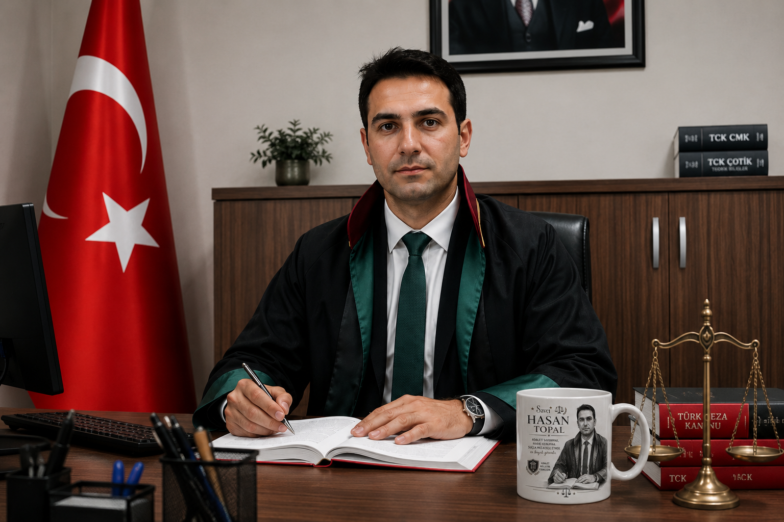 Kişiye Özel Karakalem Savcı Kupa Bardak – Adaletin Temsilcilerine Özel Prestijli Hediye