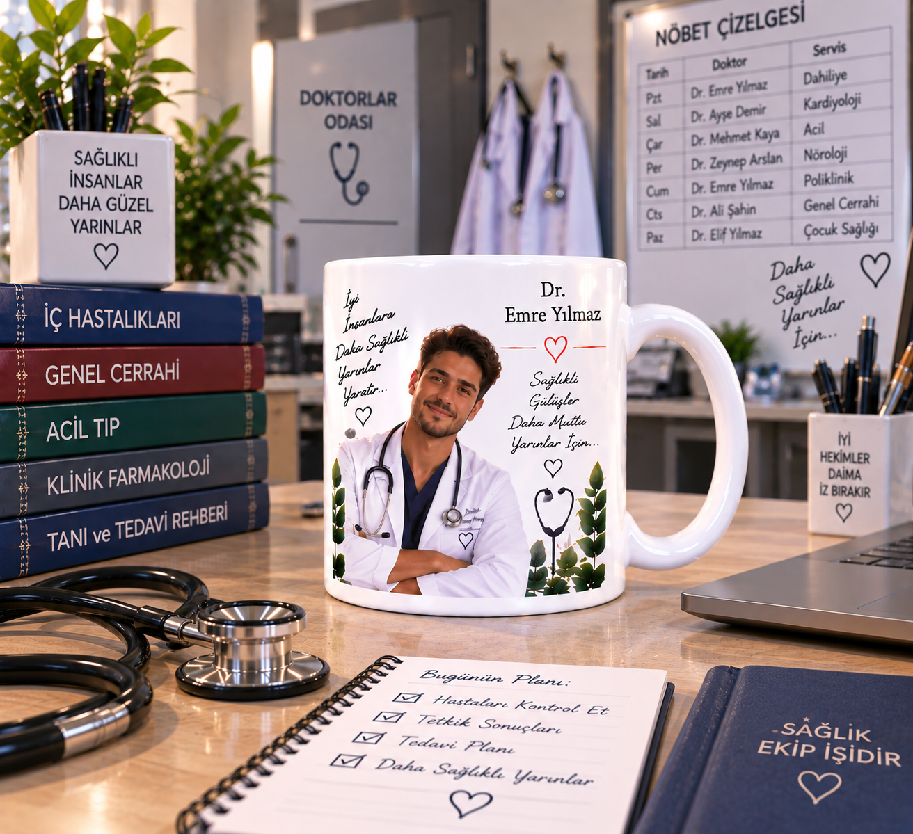 Kişiye Özel İsimli Fotoğraflı Doktor Kupa Bardak – Şifa Veren Mesleğinizi Her Yudumda Yanınızda Taşıyın