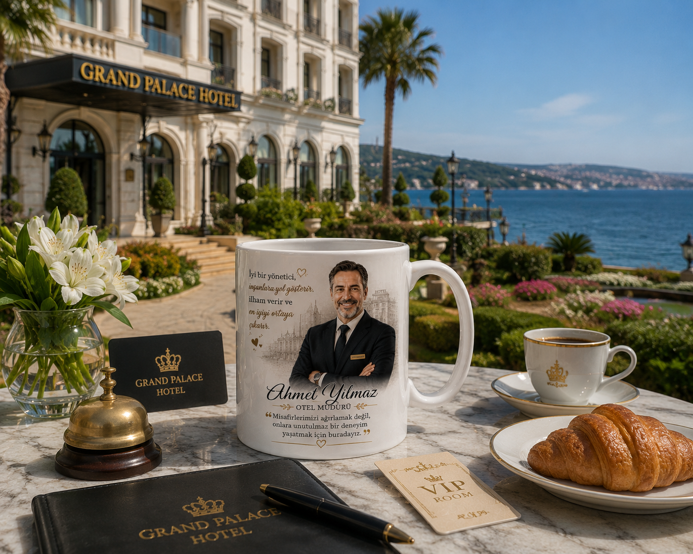 Kişiye Özel Otel Müdürü Kupa Bardak – Gerçek Renkli Fotoğraflı Prestijli Meslek Hediyesi